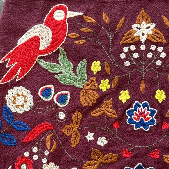 Altar'd State Burgundy Embroidered Mini Skirt - Picture 3 of 5